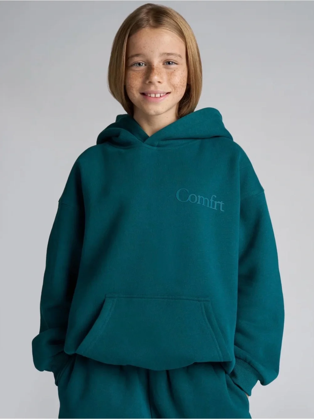 NEW Comfrt Kids Minimalist Hoodie & Sweat Pants Set Youth Alpine Green Large NWT